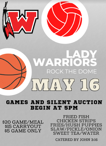 Lady Warriors Rock the Dome Volleyball Fundraiser, May 16 @ 5pm