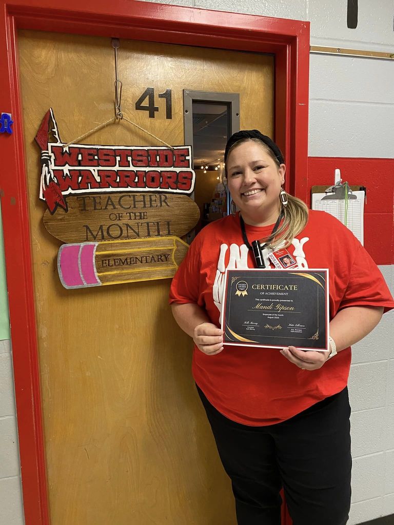 WES August Employees of the Month were named today! Certified: Mandi Gipson Classified: Sherry Byard We appreciate all that these two do for our school!