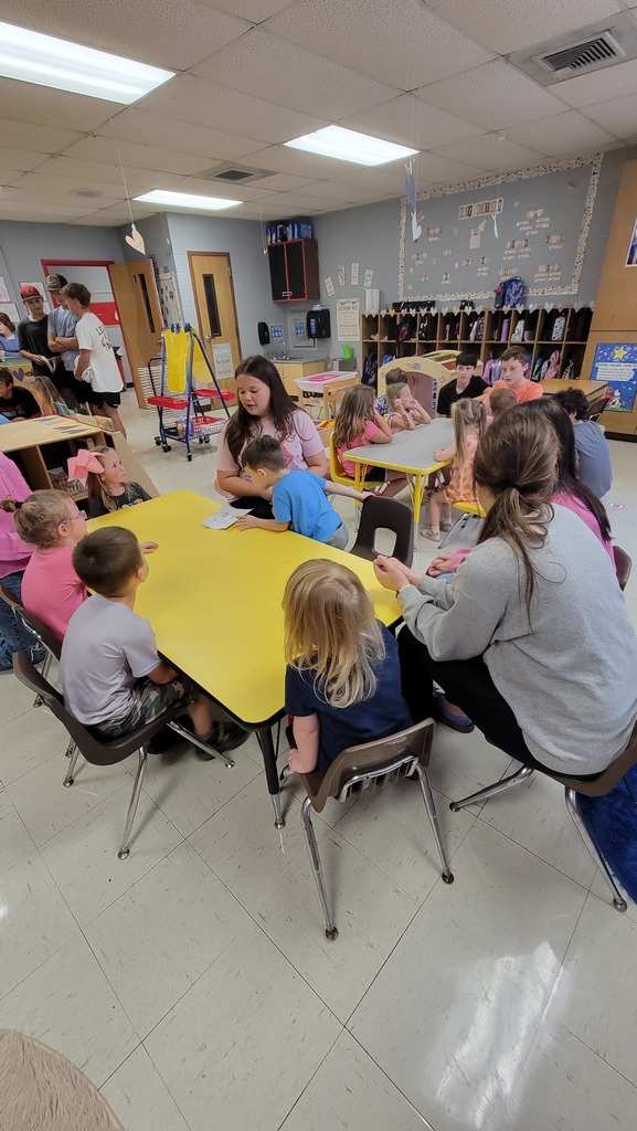 Coach Devin Montgomery's high school health class visited and read a book they created to Mrs. Kim's Pre-K class.  The written and illustrated book contained stories on communication, compromising and cooperating.  